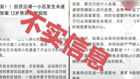 自贡男孩在某小区遭绑架机智脱险